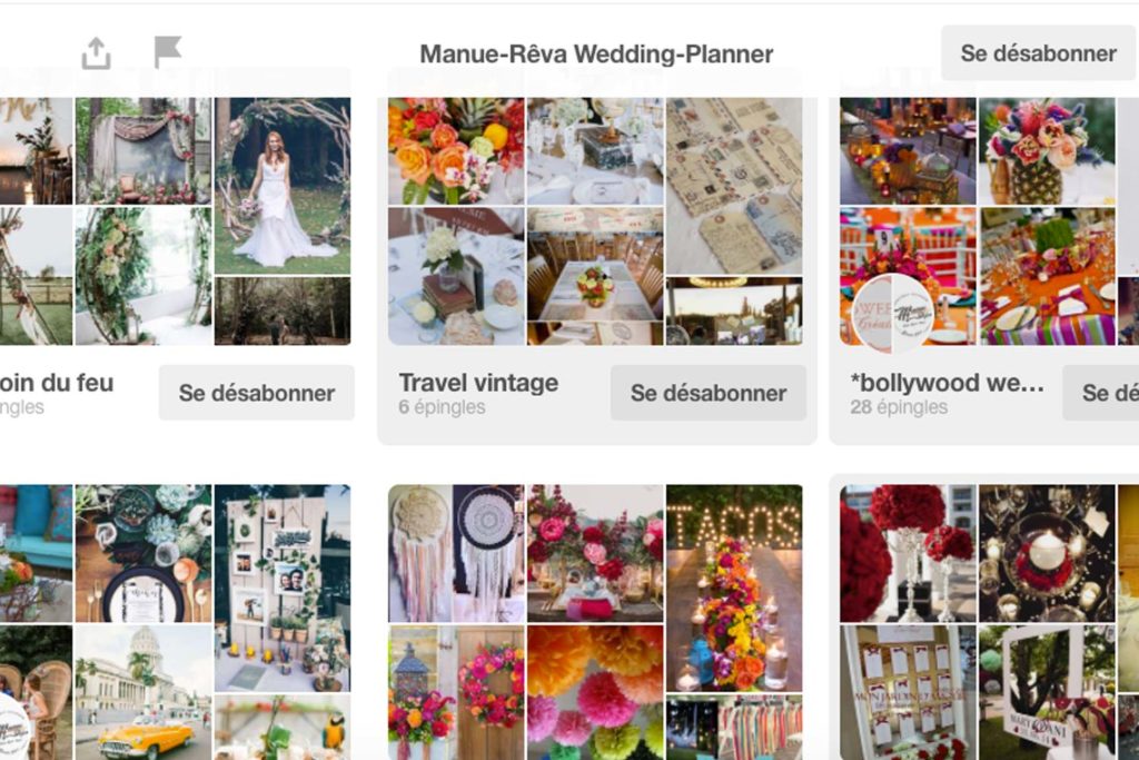 Pinterest : trouver l’inspiration pour votre mariage